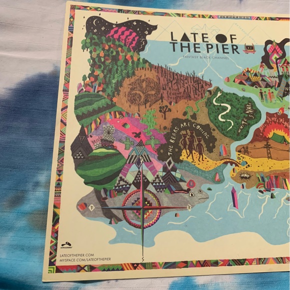 Late of the Pier Fantasy Black Channel Promotional Treasure Map Poster 2008 🗺️ - Picture 8 of 15